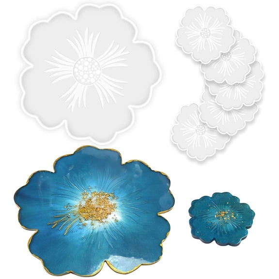 Silicone Resin Tray & Coaster Molds - Flower Shape, DIY, Home Decor