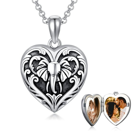 Collar SOULMEET con medallón de elefante en forma de corazón de plata 925