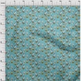 thumbnail image 4 of oneOone Cotton Cambric Turquoise Blue Fabric Circus Craft Projects Decor Fabric Printed By The Yard 56 Inch Wide, 4 of 5