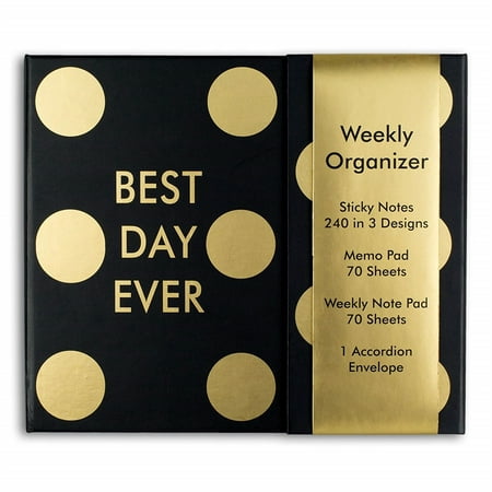 Best Day Ever Weekly Planner Wedding Organizer Desk Set, Polka (Best Planners And Organizers)