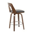 thumbnail image 4 of Trilogy Mid-Century Modern Counter Stool In Walnut And Brown Faux Leather - Set Of 2, 4 of 7