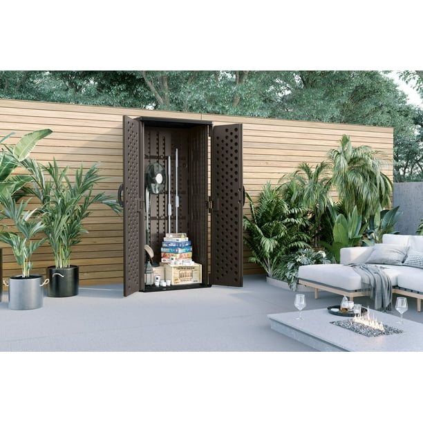 Suncast Vertical Storage Shed - Stoney Multi Wall Resin - 22 Cu