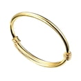 thumbnail image 1 of Adjustable Copper Bracelet Fashion Kids Jewelry Creative Bracelet Push-pull Open Bangle (Golden), 1 of 8