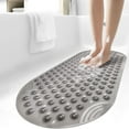 thumbnail image 4 of Advancent Alfombra de ducha antideslizante fácil de limpiar con ventosas para mayor seguridad Alfombras de ducha antideslizantes Alfombras de Juegos de accesorios de baño Blanco translúcido, 4 of 6