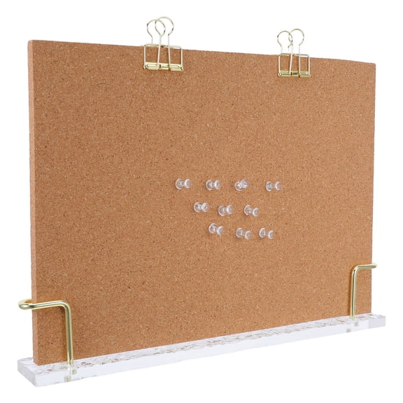 CRILSTYLEO Small Cork Desk Memo Board with Stand for Office Home Display