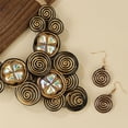 thumbnail image 2 of Four-leaf Clover Crystal Necklace Earring Set Chunky African Statement Jewelry For Women Tribal Costume Accessories Unique Colorful Big Rhinestone Crystal Pendent Collar Choker Bib Handmade, 2 of 4
