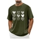 thumbnail image 1 of Tops para hombre, blusas y camisas de cuello redondo y manga corta para hombre. Camiseta/camisa informal de cuello redondo y manga corta con estampado de corazones para hombre. Tops de poliéster para, 1 of 3