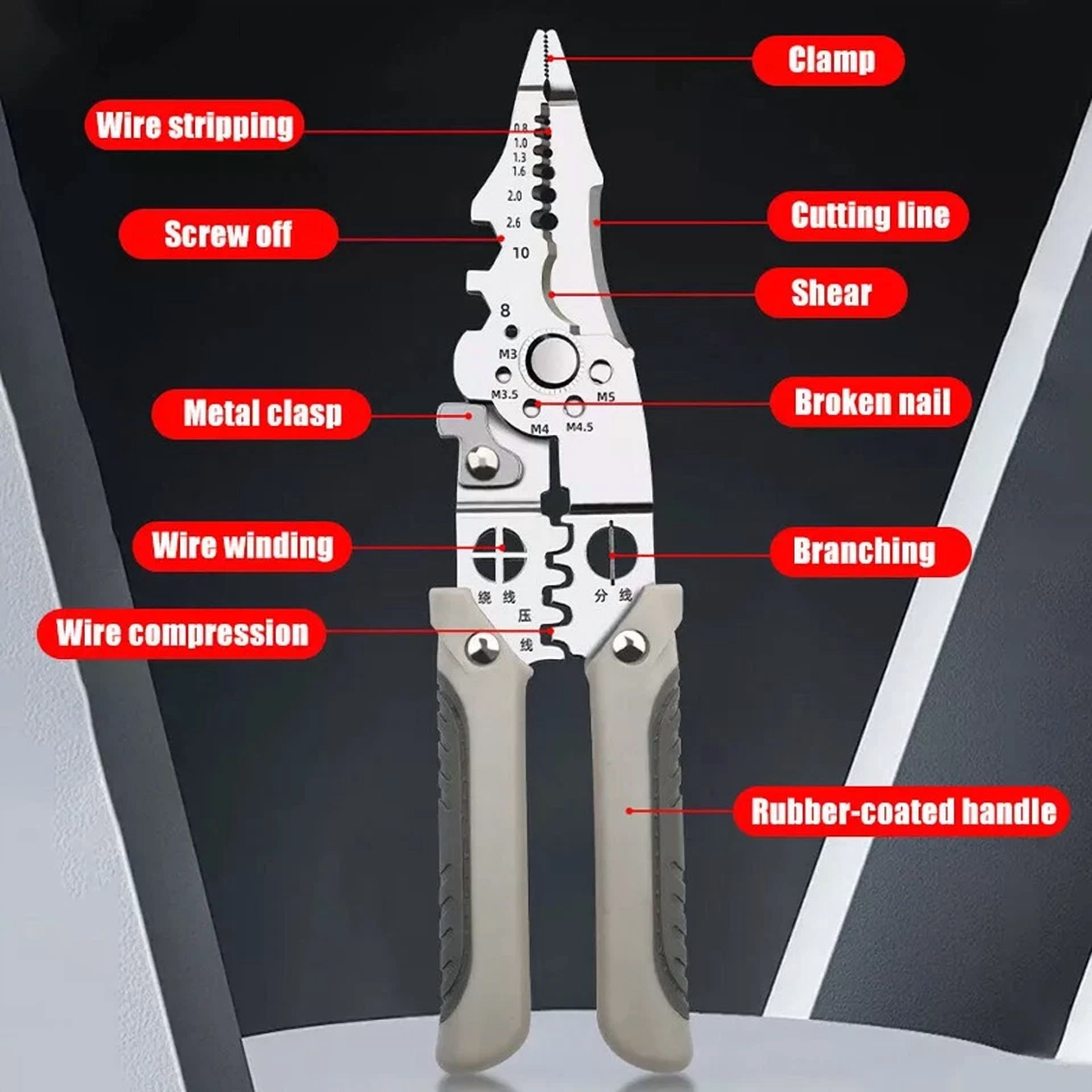 KNACK - Electric Cable Wire Stripper Pliers Multifunctional Crimper Cutter Terminal Tool