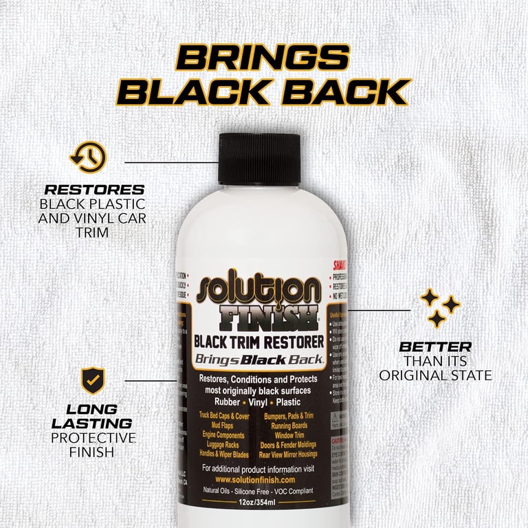 Solution Finish Black Plastic & Vinyl Trim Restorer, 12 Oz photo 2