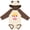Natural & Brown w Ears, variant on Inktastic Cute Kawaii Popcorn Boys or Girls Long Sleeve Baby Bodysuit