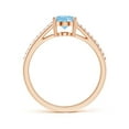 thumbnail image 2 of ANGARA Natural Oval 1 ct Aquamarine Split Shank Ring with Diamond Accents in 14K Rose Gold for Women (Size-8x6mm) | March Birthstone, Anniversary, Jewelry Gift for Women | Natural Aquamarine Ring, 2 of 11