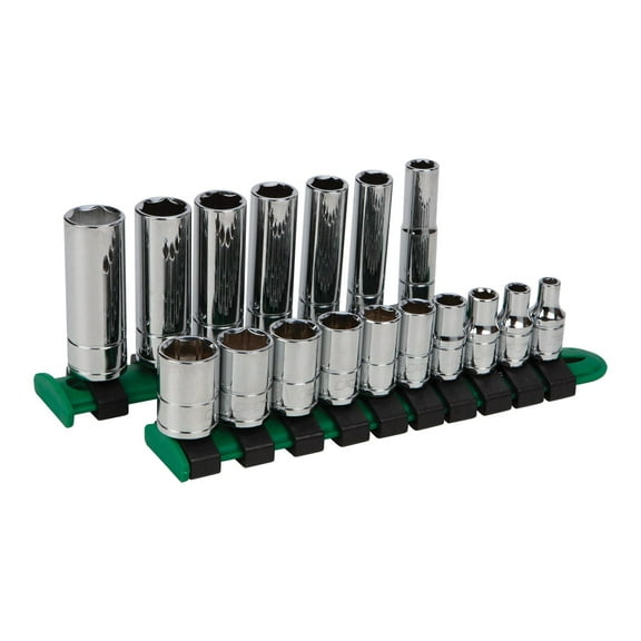 Performance Tool W36301 17pc 1/4 Dr. SAE Socket Set