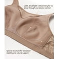 thumbnail image 5 of Exerin Women's Wireless Full Coverage High Impact Plus Size Supportive Sports Bra(42DD,Beige), 5 of 7