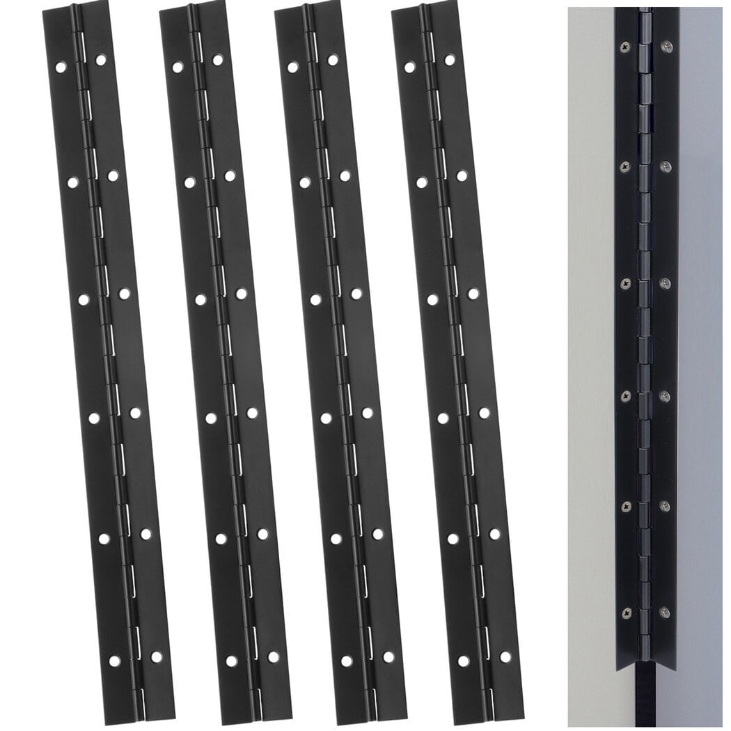 4 PCS Continuous Piano Hinges, 12 Inches Heavy Duty Stainless Steel Hinges, Piano Boat Hinges, Folding Cabinet Door Butt Hinge