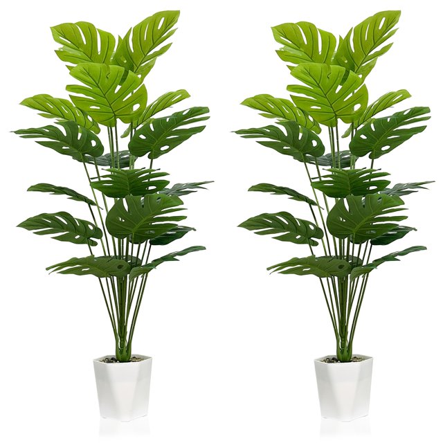 Set de 2 plantas artificiales Monstera Deliciosa Plants SAJANDAS de 43 pulgadas