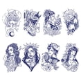 thumbnail image 1 of León Tatuajes Sticke Impermeable Semipermanente 8PCS para Pierna Espalda Muslo Brazo, 1 of 9