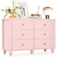 thumbnail image 6 of Homieasy 6-Drawer Dresser for Bedroom - 43" Modern Chest of Drawers with Scalloped Front, Storage Organizer for Living Room, Hallway & Entryway,Pink, 6 of 8