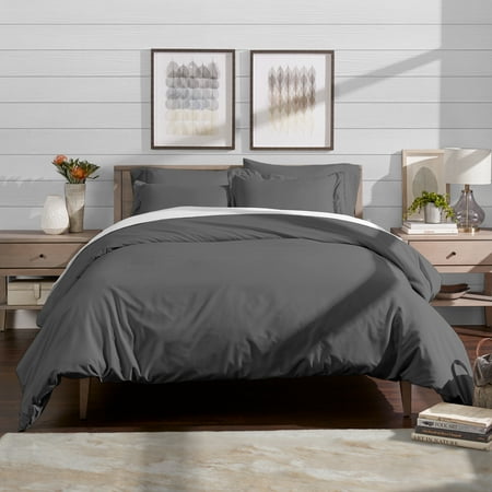 Restoration Hardware King Duvet Bare Home Luxury 3 Piece Duvet Cover and Sham Set - Premium 1800 Ultra-Soft Brushed Microfiber - Easy Care, Wrinkle Resistant (Full/Queen, Grey) ()