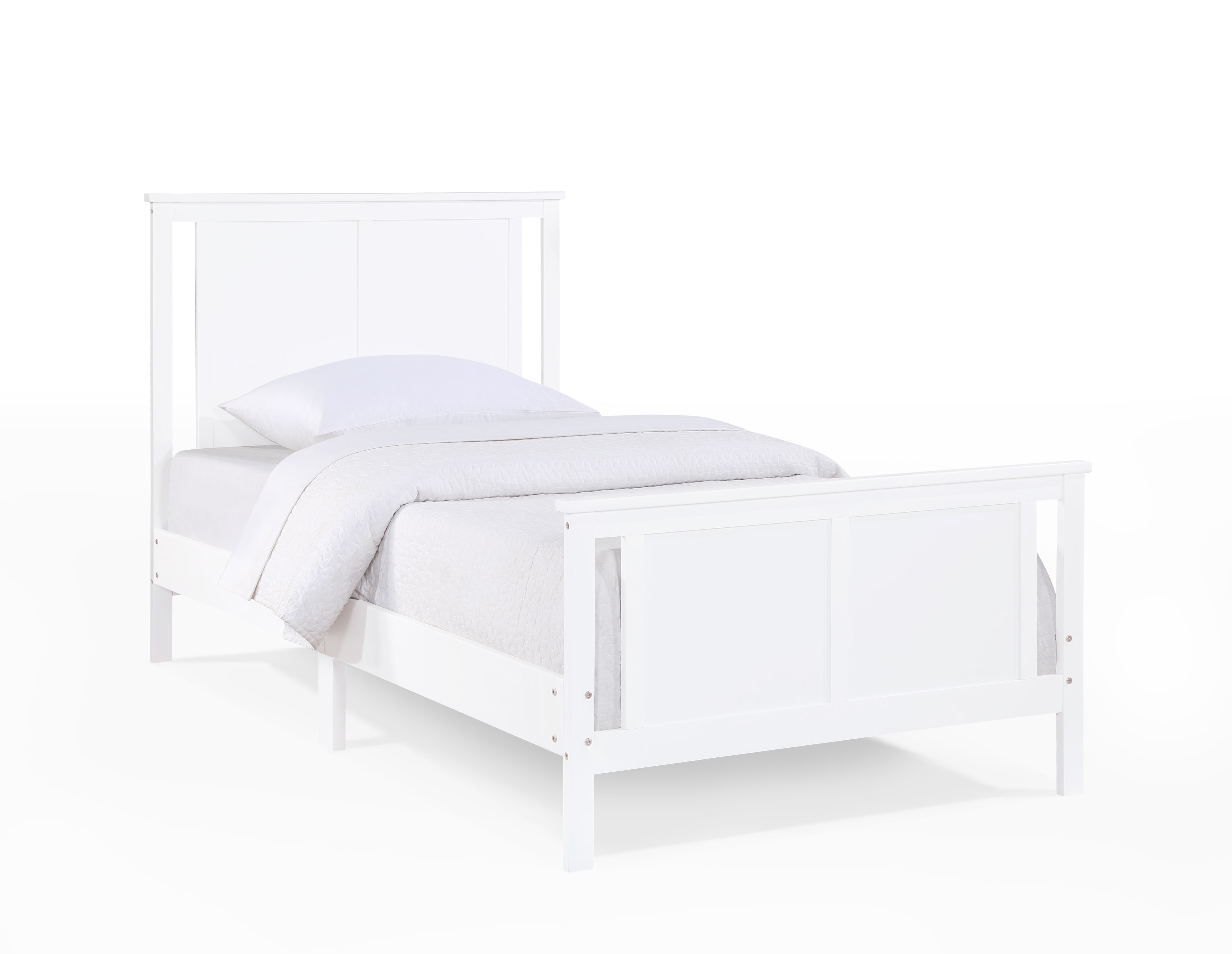 Olive & Opie Connelly Twin Bed White/Rockport Gray