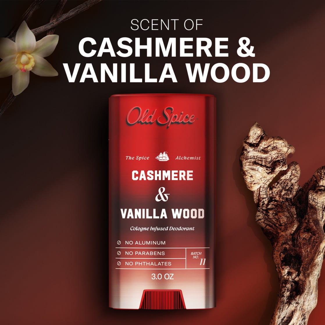 Old Spice Men's Deodorant Spice Alchemist Collection Cashmere & Vanilla Wood, 3 oz