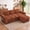 Orange, variant on 85" Modular Sectional Sleeper Sofa with Pull Out Bed, 3 Seat Plush L Shaped Couch with Storage Chaise|USB Ports|Cup Holders|Side Table|Storage Armrests, Tool Free Assembly, Corduroy Fabric Dark Gray