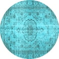thumbnail image 1 of Ahgly Company Indoor Round Persian Light Blue Traditional Area Rugs, 8' Round, 1 of 4