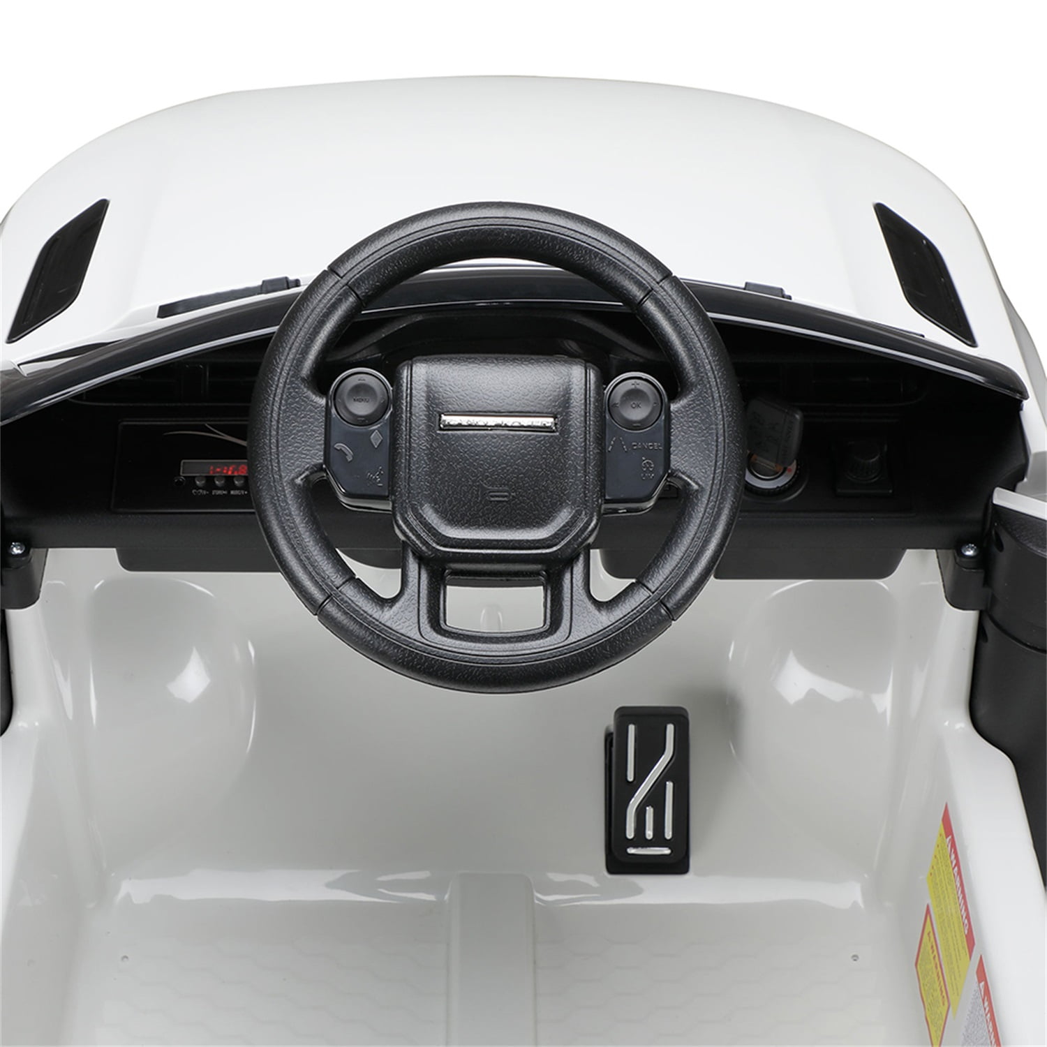 CIPACHO Licensed Land Rover 12V Car for Kids, Ride on Cars with 2.4G Remote Control, Double Doors, LED Lights, White