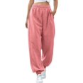 thumbnail image 1 of Pantalones casuales holgados de talla grande para mujer, de estilo europeo y americano, de otoño e invierno, con cintura alta y piernas anchas, 1 of 5