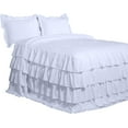 thumbnail image 7 of Chezmoi Collection Celia 3-Piece Waterfall Ruffle Skirt Bedspread Set, King, White, 7 of 7