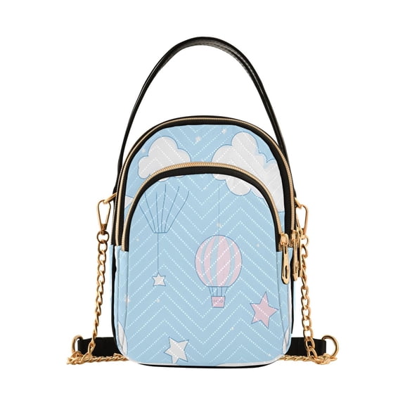 Cute Cloud and Sky Women's Crossbody Handbags Leather Crossbody Bags Fanny Pack Chest Bag for Travel