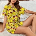 thumbnail image 4 of Balery Duck with Star Sunglasses Conjunto de Pijama para Mujer con Estampado, Dos Piezas de Manga Corta y Shorts, Ropa de Dormir Suave con Cuello Redondo y Bolsillos-Medium, 4 of 6