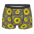 thumbnail image 5 of Uemuo Sunflowers On Black And White Stripes Pattern Men's Boxer Briefs,Trunk Anti-Chafing,Comfortable, Durable, and Stylish Underwear-XX-Large, 5 of 9
