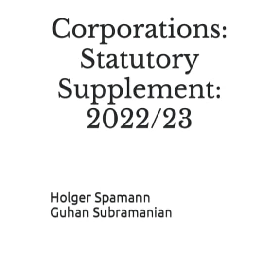 Pre-Owned Corporations: Statutory Supplement: 2022/23
