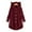 Wine, variant on Idoravan Winter Coats for Women Plus Size Fashion Women's Button V-Neck Pullover Tops Long Sleeve Hooded Blouse Ciat Brown XXXXXL