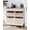Dressers | White, variant on Rattan Shoe Cabinet Storage with 4 Flip Drawers & 2 Top Drawers, Freestanding Shoe Organizer Wooden Slim Shoe Rack Storage with Adjustable Shelves for Entry, Hallway, Porches, Black