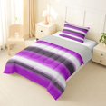 thumbnail image 2 of Homewish Purple Geometric Lines Twin Comforter Sets,Contemporary Art Bedding Set,Light Gray Reversible,2 Pieces,1 Comforter and 1 Pillowcase, 2 of 7
