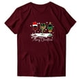 thumbnail image 4 of Womens Tops T-Shirts Casual Christmas Red Glass Printed Round Neck Short Sleeve Womens Blouse, 4 of 4