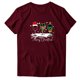 thumbnail image 2 of Gibobby Tops navideños para Mujer Camiseta de manga corta con cuello redondo y estampado de copa de de Navidad divertida informal para mujer(Vino,M), 2 of 4