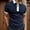Dark Blue, variant on Men's Dress Shirt Category Product Title Shirt Sleeve Turn Down Blouse Men's Zipper Splice Solid Casual Men's Blouse