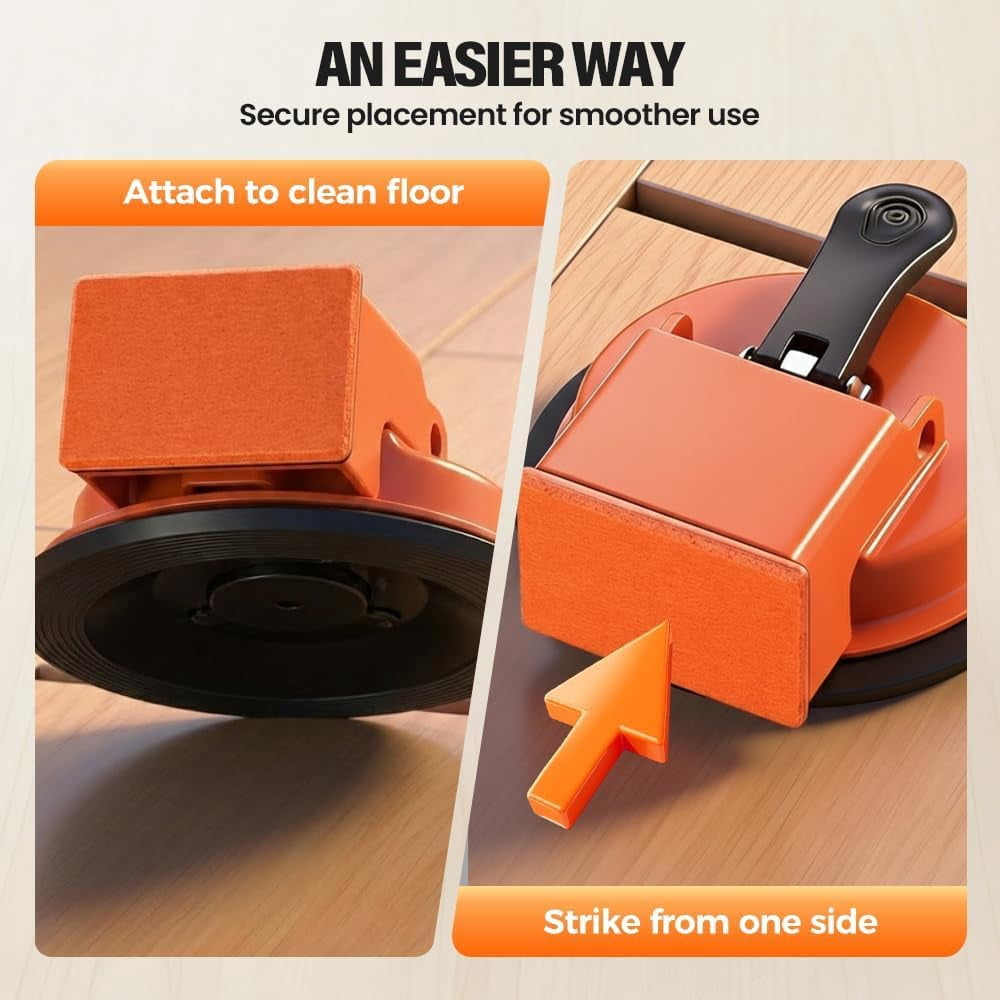 Floor Gap Fixer Tool, Heavy Duty Suction Cup Floor Gap Repair Tool with Rubber Hammer, Laminate Flooring Tools for Vinyl Plank, LVP & Wood Floors, Professional Flooring Installation Tool