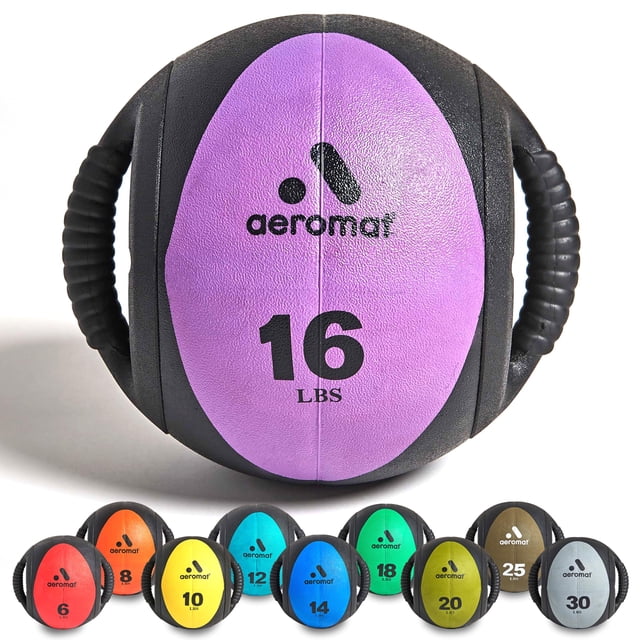 Balón medicinal Aeromat Dual Grip Power 7,26 kg/9 cm, negro/verde