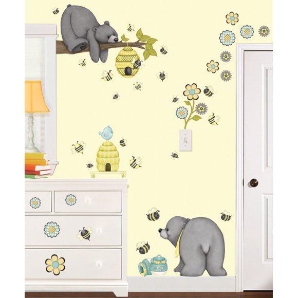 Patchwork Honey Super Jumbo Applique Wall Decal