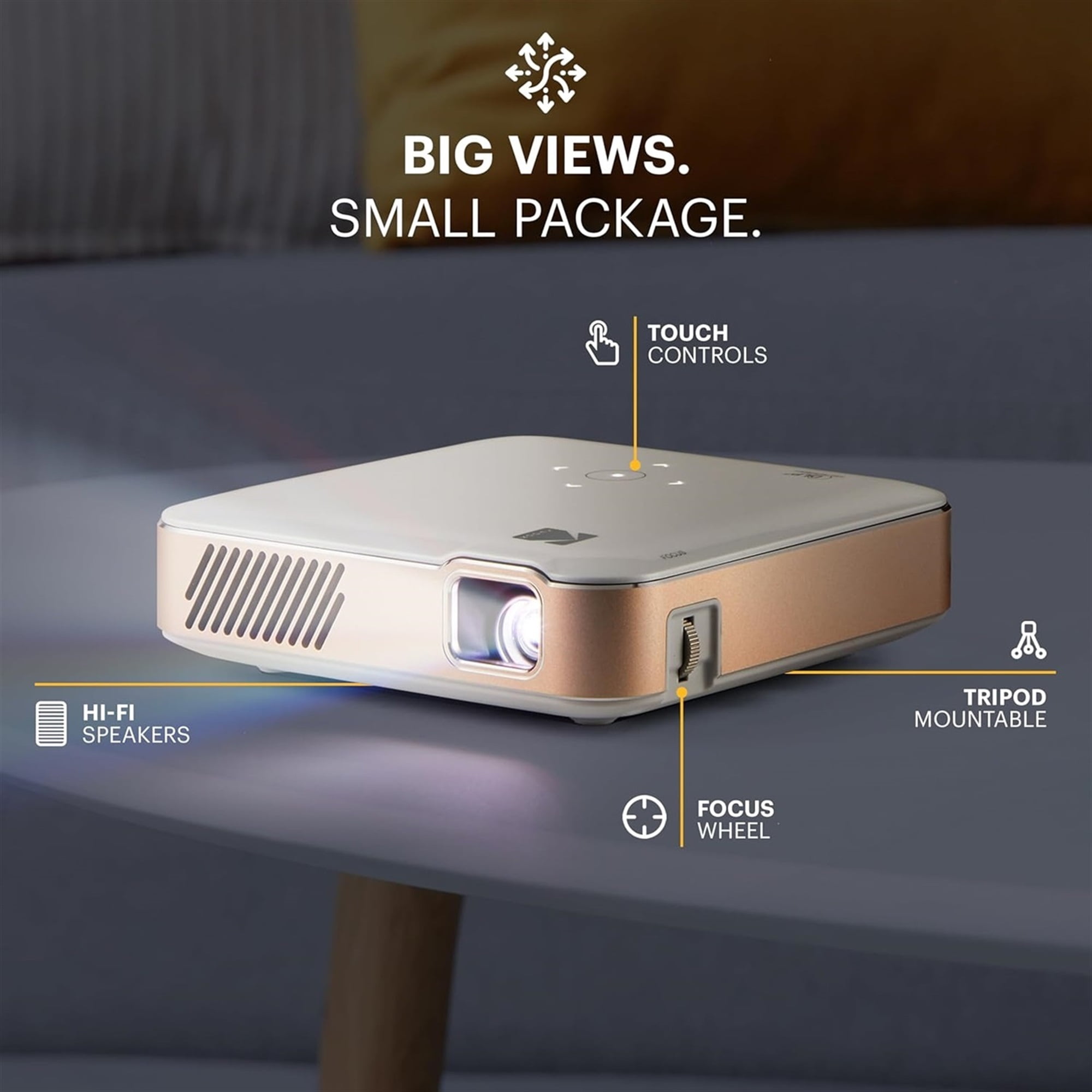 Kodak Luma 450 Smart Projector, Full HD Portable Pico Projector with Tripod, Remote & Carrying Case