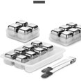 thumbnail image 3 of Whiskey Ice Cubes Stainless Steel Ice Cubes for Drinks Chilling Set of 4/6/8 with Box, Reusable Metal Whiskey Stones, Wine Chiller Rocks No Dilution Waterless Ice for Scotch, Vodka, Rum (Size : 6 pcs, 3 of 5