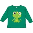 thumbnail image 3 of Inktastic Cute Frog, Green Frog, Frog Princess, Crown Girls Long Sleeve Toddler T-Shirt, 3 of 5