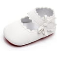 thumbnail image 4 of Baby Girls Ballet Dress Shoes - Mary Jane Soft Sole Sidebow Toddler Moccasins, 4 of 7