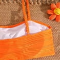 thumbnail image 5 of JIAYUE Girls Stylish Three Piece Bikini Set Seashell Detail Pure Color Square Collar Sleeveless Top With Swim Briefs And Coverup Skirt Summer Vacation Swimsuit For Kids, 5 of 7