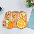 thumbnail image 5 of Bamboo Food Plate Children Meal Plate Eco-Friendly Plates for Snacks Appetizer Fruit Vegetable (Style A), 5 of 7