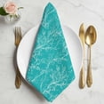 thumbnail image 2 of Teal Botanical Cloth Napkins, Vintage Floral Plants Branch Washable and Reusable Dinner Napkins Set of 2, Table Napkin for Kitchen Party Birthday Wedding Hotel Housewarming 20"x20", 2 of 9