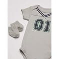 thumbnail image 3 of Little Treasure Baby Boy Layette 6-Piece Set, Football Jersey, 6-9 Months, 3 of 6